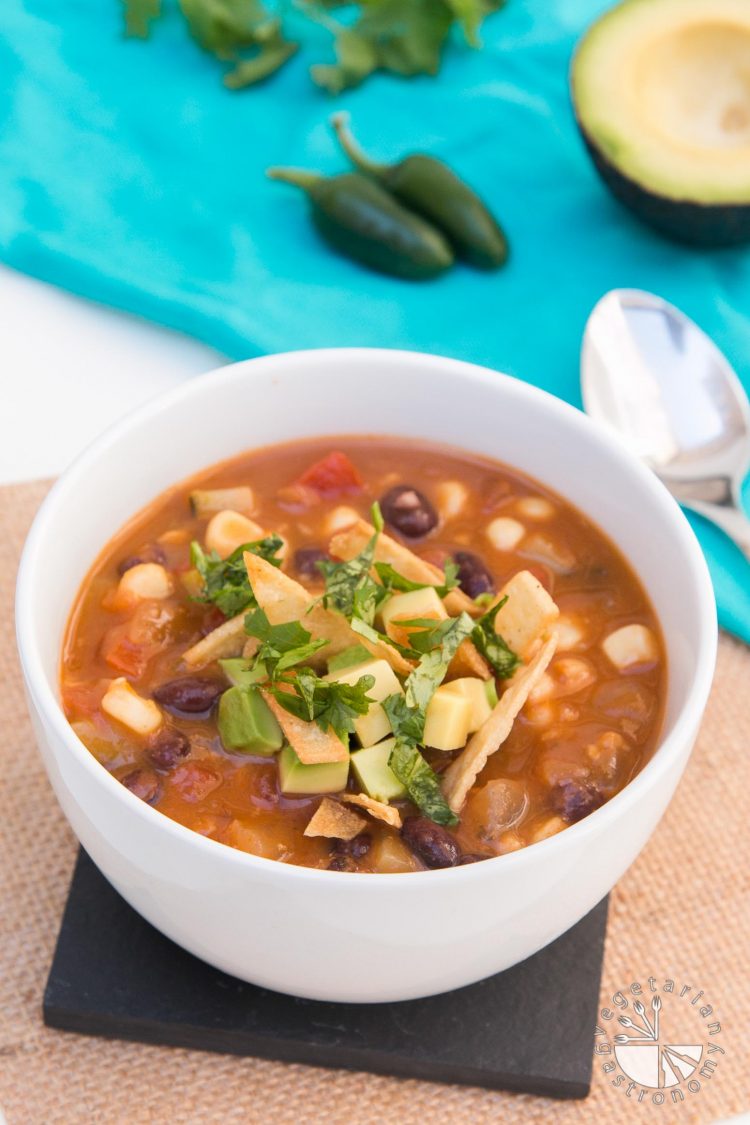 Vegan Tortilla Soup #vegan #glutenfree | www.VegetarianGastronomy.com