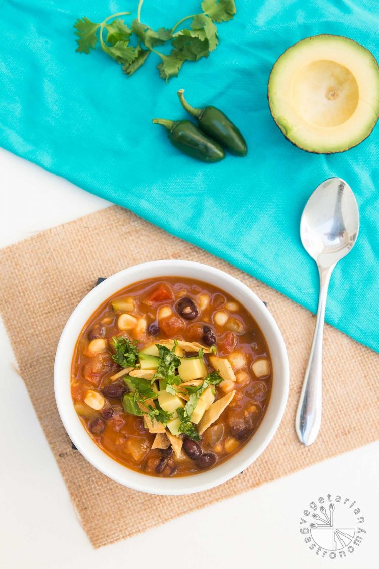 Vegan Tortilla Soup #vegan #glutenfree | www.VegetarianGastronomy.com