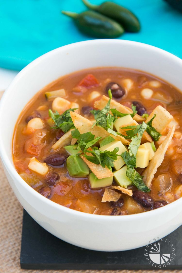 Vegan Tortilla Soup #vegan #glutenfree | www.VegetarianGastronomy.com