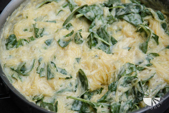 baked spaghetti squash with spinach-1