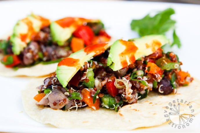 four bean quinoa veggie tacos-8