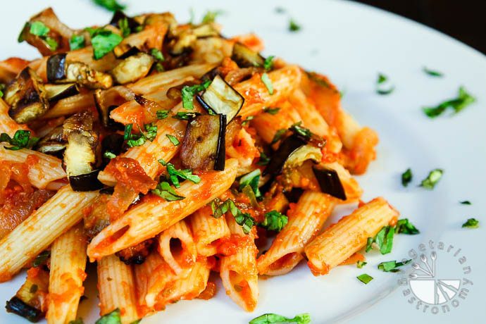 roasted eggplant caramelized onion pasta-6