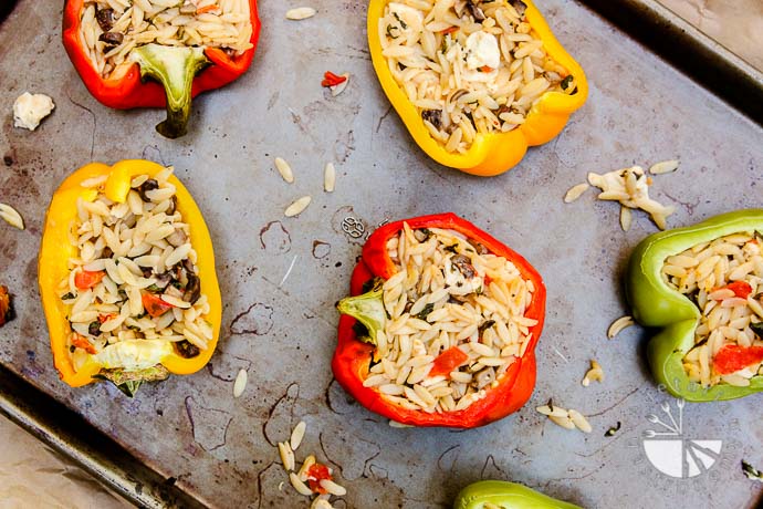 Mediterranean Stuffed Bell Peppers Contains Dairy Contains Gluten Vegetarian Gastronomy