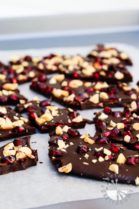 pomegranate peanut dark chocolate bark-4