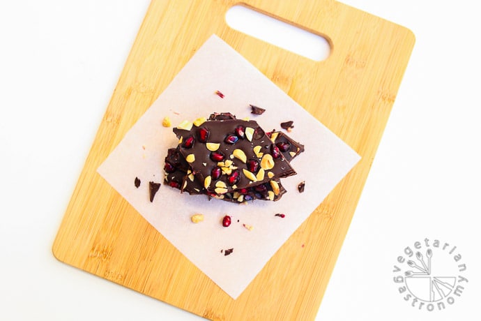 pomegranate peanut dark chocolate bark-8