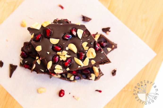 pomegranate peanut dark chocolate bark-9