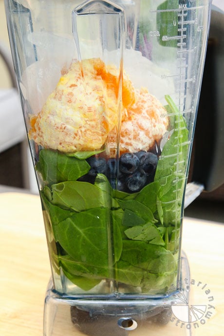 orange coconut blueberry green smoothie-1