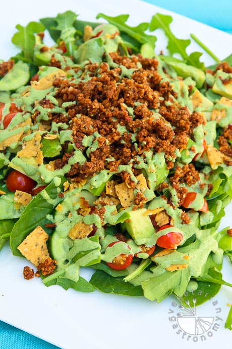 the ultimate taco salad with savory walnut sundried tomato crumble-1-2