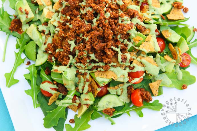 the ultimate taco salad with savory walnut sundried tomato crumble-2-2