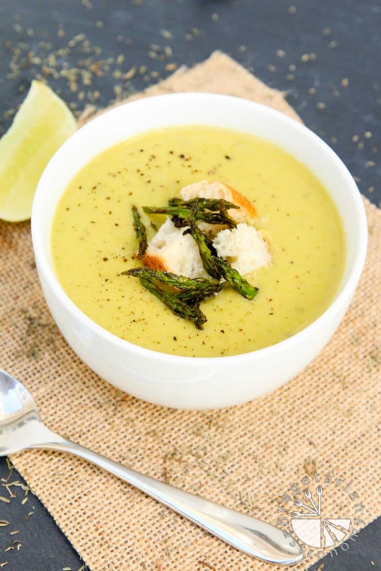 Creamy Roasted Asparagus Soup Vegetarian Gastronomy