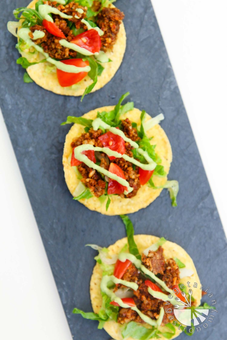 mini walnut sun-dried tomato crumble tostadas-2