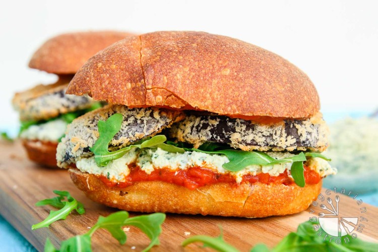 Crispy Eggplant Parmesan Sandwich-14