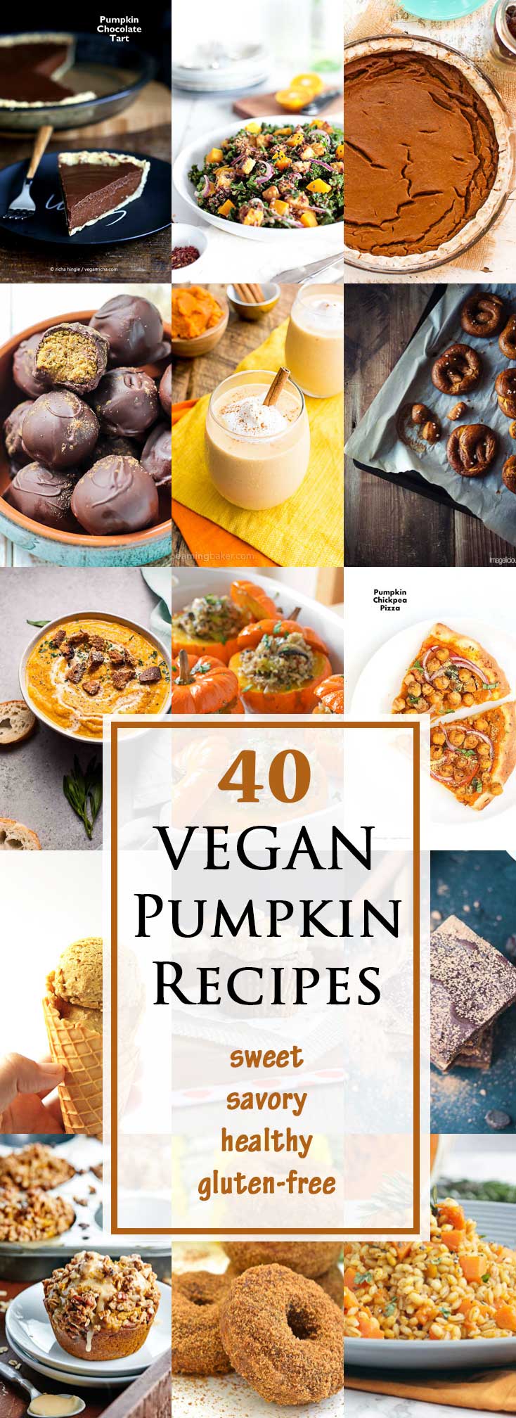 40 Sweet and Savory Vegan Pumpkin Recipes! #healthy #glutenfree #vegan #pumpkin | www.vegetariangastronomy.com