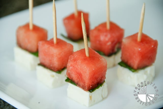 Watermelon, Mint, and Feta Cheese Skewers (gluten-free, contains dairy ...