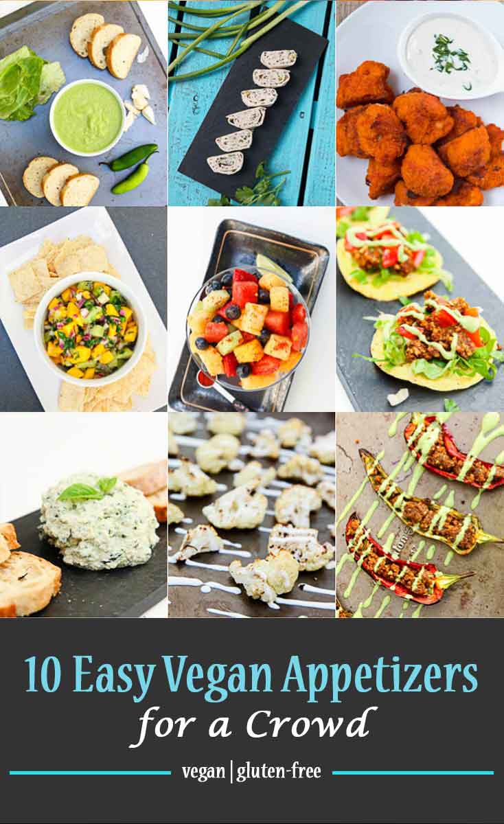 10 Easy Vegan Appetizers for a Crowd #vegan #glutenfree | vegetarian gastronomy | www.Vegetariangastronomy.com