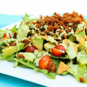the ultimate taco salad with savory walnut sundried tomato crumble-3