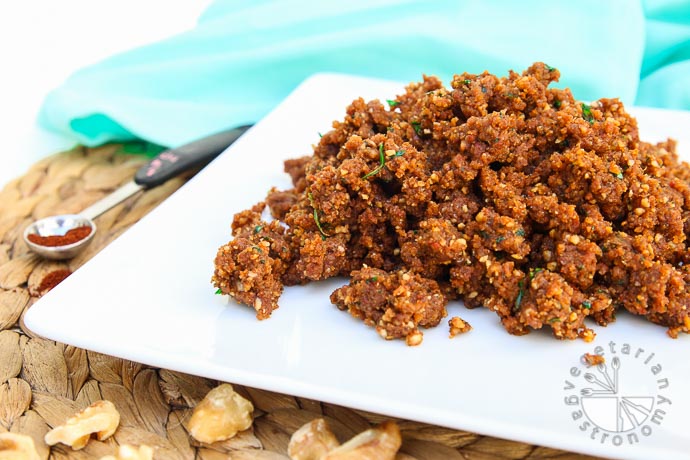 Savory Walnut Sun-Dried Tomato Crumble - Vegetarian Gastronomy