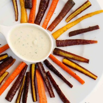 simple maple roasted colored carrot sticks-5