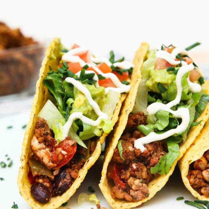 Loaded Black Bean Tofu Tacos with 