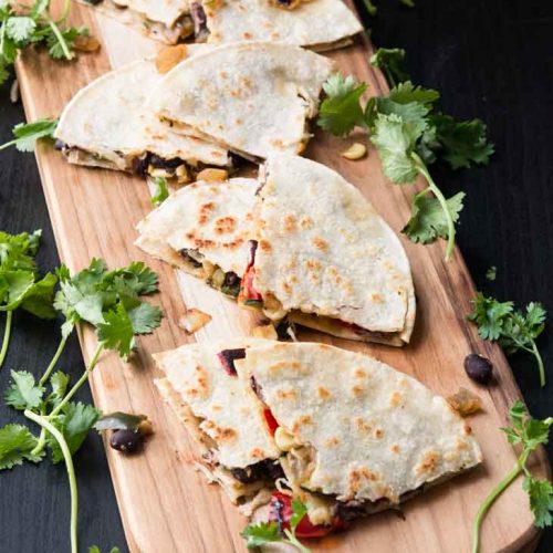Grilled Veggie Quesadilla with Black Beans - Vegetarian Gastronomy