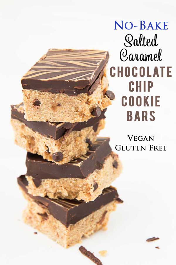 No-Bake Salted Caramel Chocolate Chip Cookie Bars (Vegan) - Vegetarian ...