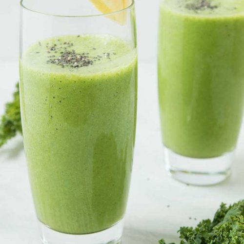 Tropical Pineapple Kale Smoothie Vegetarian Gastronomy