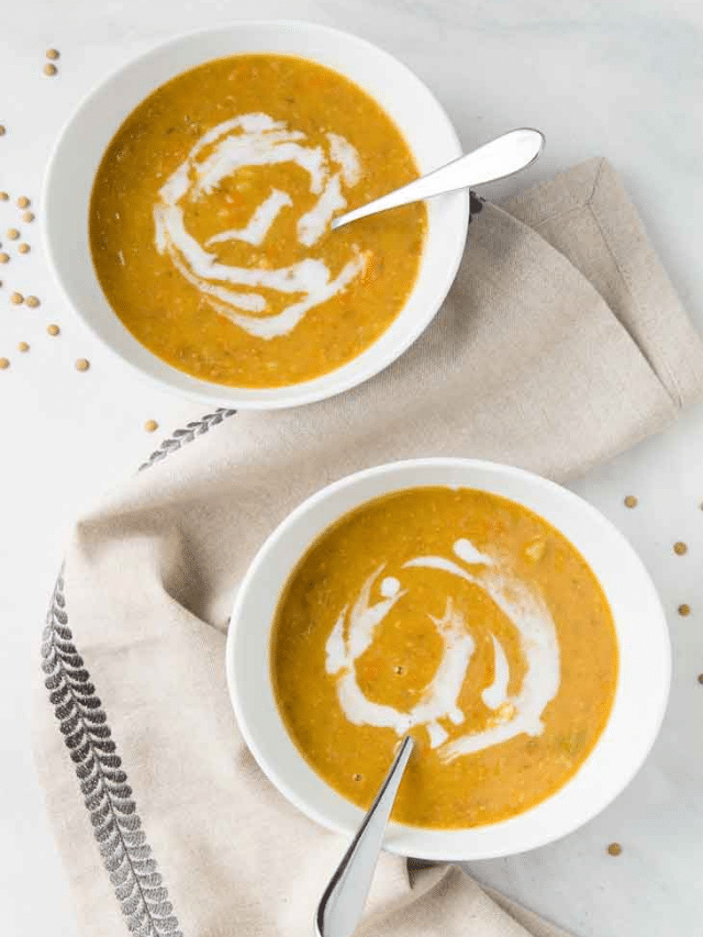 Vegan Curried Cauliflower Soup With Lentils